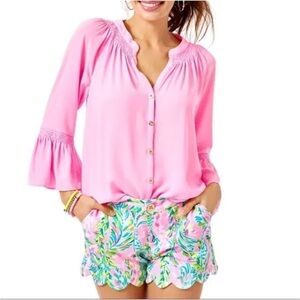 Lilly Pulitzer Unicorn of the Seas Buttercup Knit Short NWT
